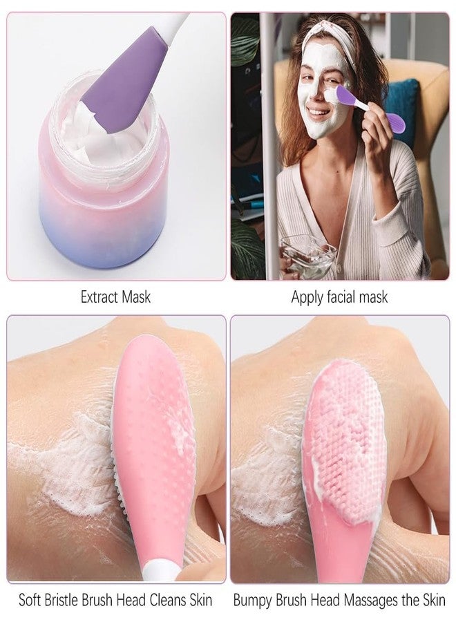 Aternal Silicone Face Mud Mask Brush, 2 in 1 Double-Sided Facial Scrubber Tool, DIY Face Pack Applicator Scrub Double-Head Manual Cleansing Brush for Deep Gentle Exfoliating, Massaging Brush Cream, Lotion, Mask Applying, Pack of 2 - Image 4