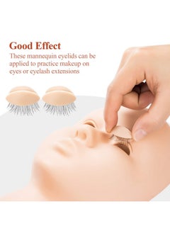 ANCIRS 1 Box 3 Pairs Replacement Eyelids For Mannequin Head Silicone Rubber Removable Realistic Eyelids For Eyelash Training Practice Makeup Extension  - Image 4