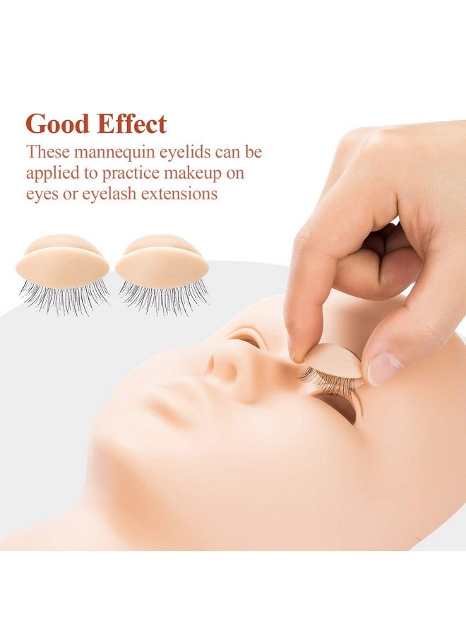 1 Box 3 Pairs Replacement Eyelids For Mannequin Head Silicone Rubber Removable Realistic Eyelids For Eyelash Training Practice Makeup Extension