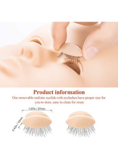 ANCIRS 1 Box 3 Pairs Replacement Eyelids For Mannequin Head Silicone Rubber Removable Realistic Eyelids For Eyelash Training Practice Makeup Extension  - Image 2