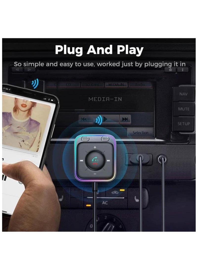 Generic Bluetooth 5.3 Car Adapter – Enhanced Dual Mics & ENC Noise Cancellation, 3.5mm AUX Wireless Receiver for Car Audio Stereo, Hands-Free Calls, Plug and Play, Built-in Noise Filter IC - Image 2
