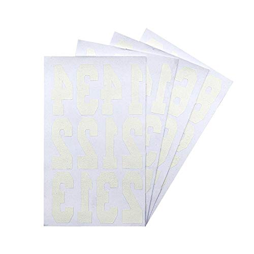 Magfok Iron on Numbers White 3 Inch Transfer, 4 Sheet - Image 1