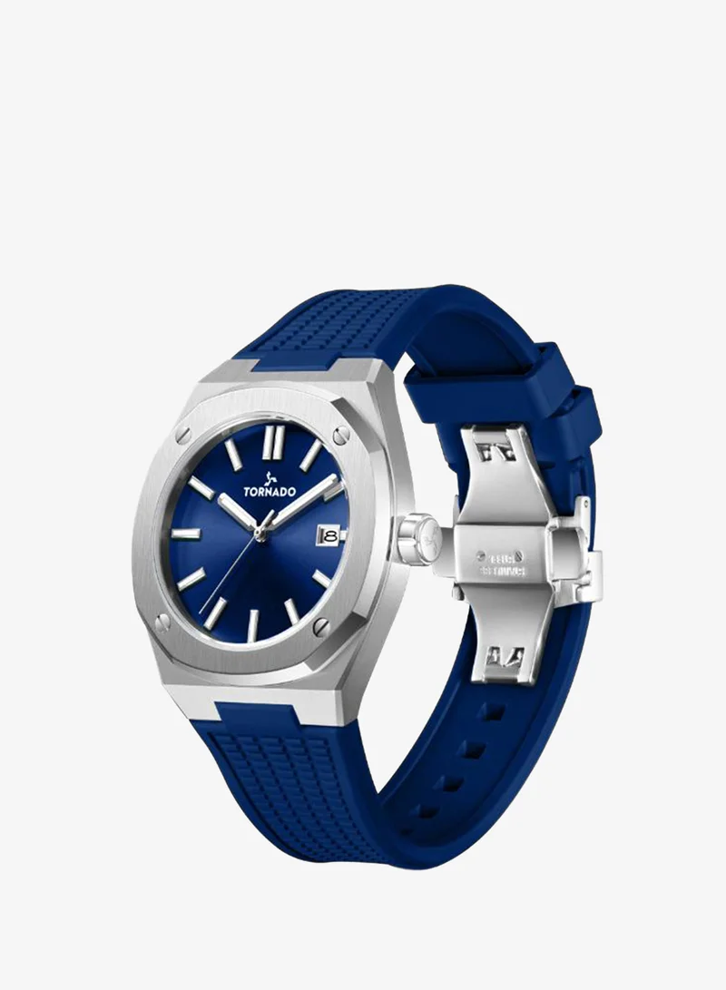 Tornado Men's High Quality Flexible And Durable Silicone Analog with date Display Watch T23003-SSNN - 42 mm