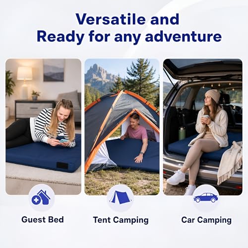 Hazli 3" Matrix AirCell Memory Foam Camping Mattress Pad - Roll Up Mattress for Adults - Portable Cot Sleeping Pad for Camping -Floor Mat or Bed Roll for Car, SUV - Single 75" x 30" - Image 5