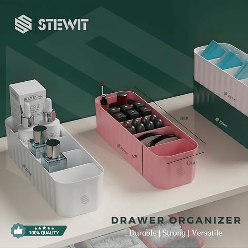 Stewit® Drawer Organizers for Undergarments, Socks, Bras, Ties, Scarves, Wardrobe Storage Box Kitchen Tools (4 Pcs, Multicolor) - Image 4