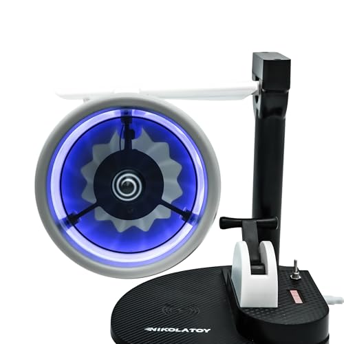 NIKOLATOY Jet Engine Fan Model Desk Gadget with Wireless Charger, Turbofan Engine Model Display with Rotating LED Blades, Creative Desktop Jet Fan Office Decor Engineering Gift for Men (Blue) - Image 5