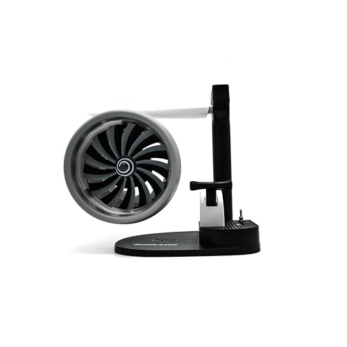 NIKOLATOY Jet Engine Fan Model Desk Gadget with Wireless Charger, Turbofan Engine Model Display with Rotating LED Blades, Creative Desktop Jet Fan Office Decor Engineering Gift for Men (Blue) - Image 4