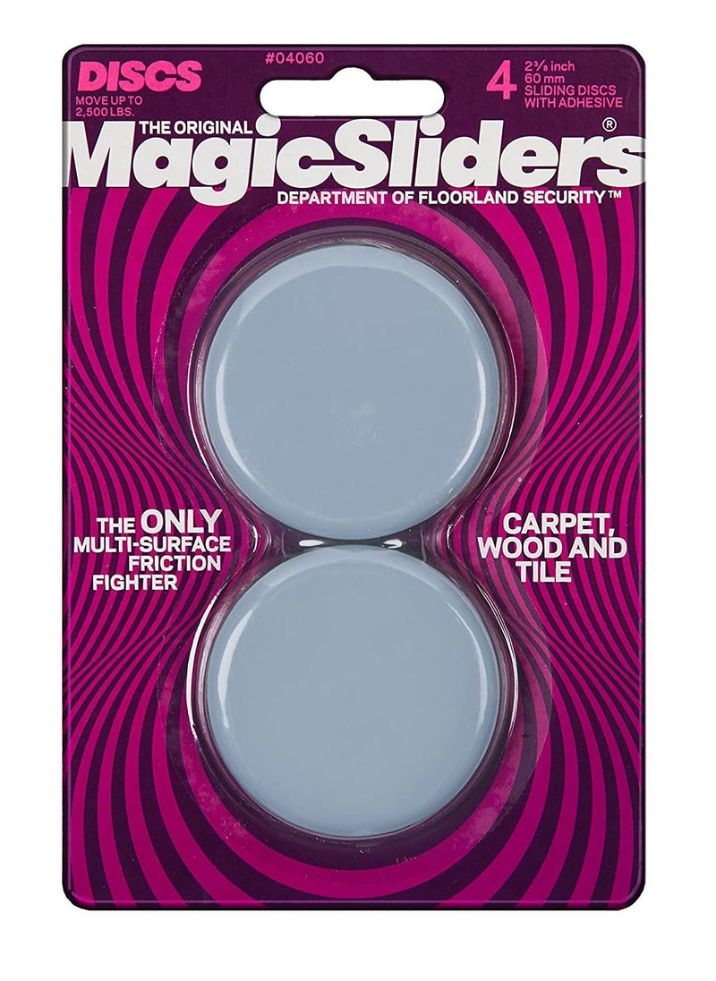 Magic Sliders Magic Sliders 4060 Series 4PK2-3/8 RND Slide Disc, 1, Gray  - Image 1