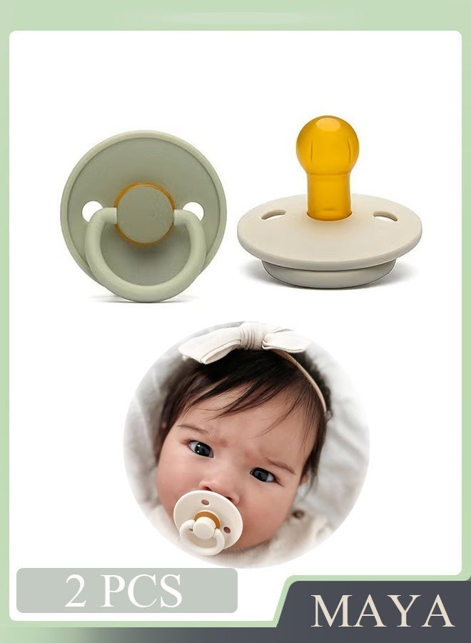 مايا قطعتان من اللهايات المحمولة المصنوعة من اللاتكس الطبيعي، للأطفال من عمر 0 ​​إلى 12 شهرًا - Image 1