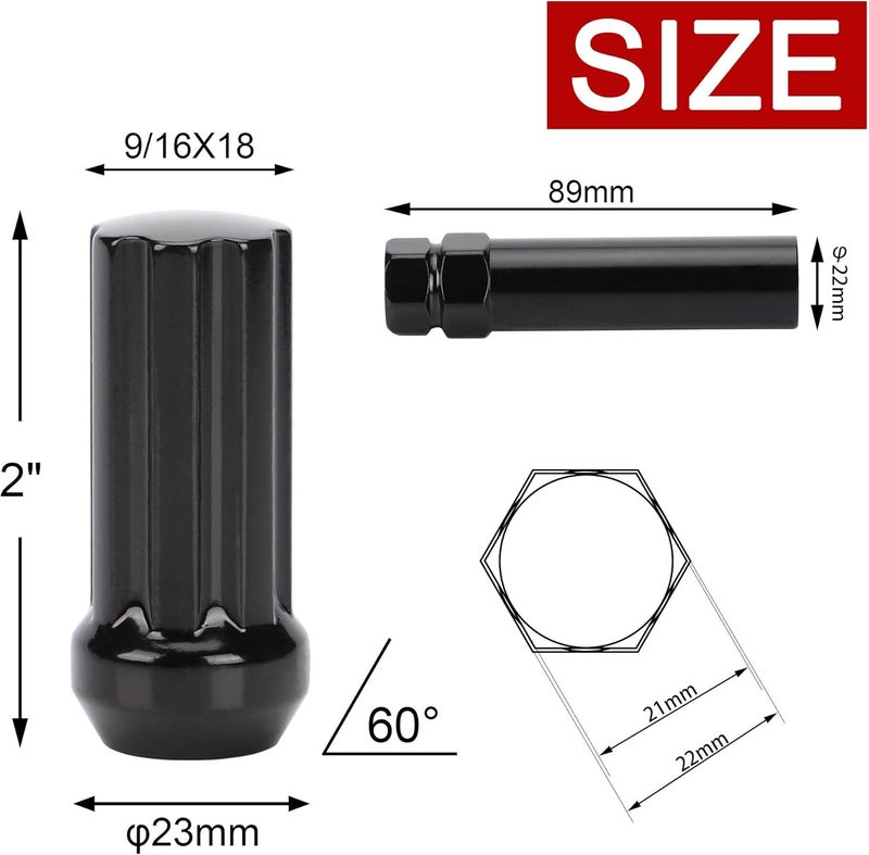 FLYCLE 9/16-18 Wheel Lug Nuts Set - Image 2