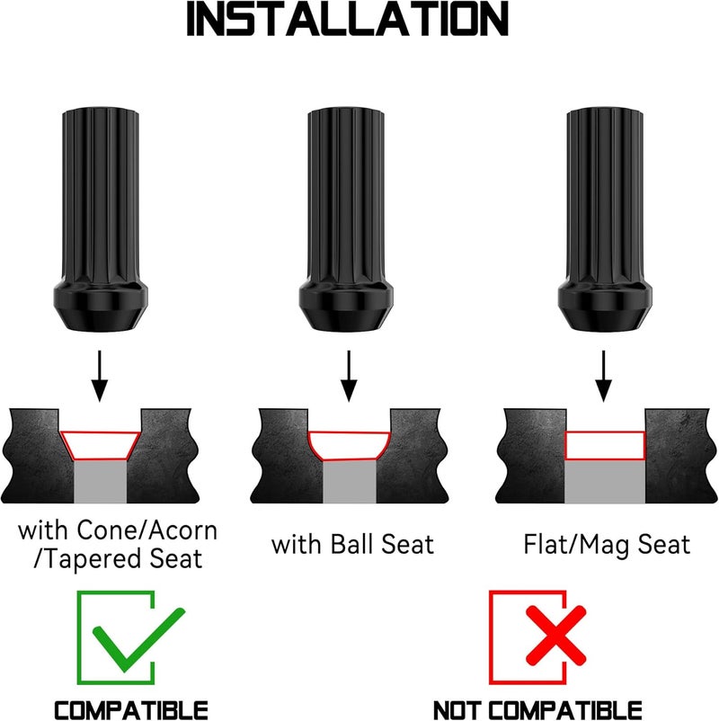 FLYCLE 9/16-18 Wheel Lug Nuts Set - Image 3