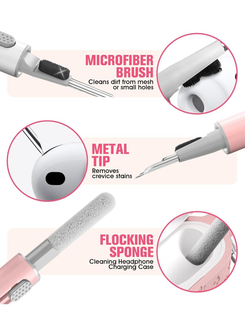 HaDoii Compatible with AirPods Pro 3 Case 2025 Cute with Cherry Blossom Keychain and Cleaning Kit, Soft Silicone Shockproof Flower Engraved Cover Compatible with AirPod Pro 3 Case Cover - Pink - Image 5