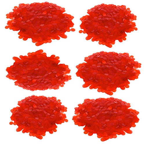 Regal Games Regal Bingo Plastic Bingo Chips 3000 Pcs Clear Transparent Counters Game Chips Set for Board Game Fun Bingo Night 34 Inch Red Color - Image 1