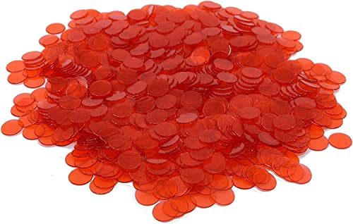 Regal Games Regal Bingo Plastic Bingo Chips 3000 Pcs Clear Transparent Counters Game Chips Set for Board Game Fun Bingo Night 34 Inch Red Color - Image 5