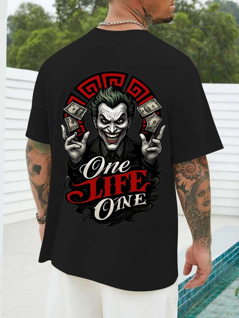 DIVIS Oversized Black Graphic T-Shirt for Men - Image 1
