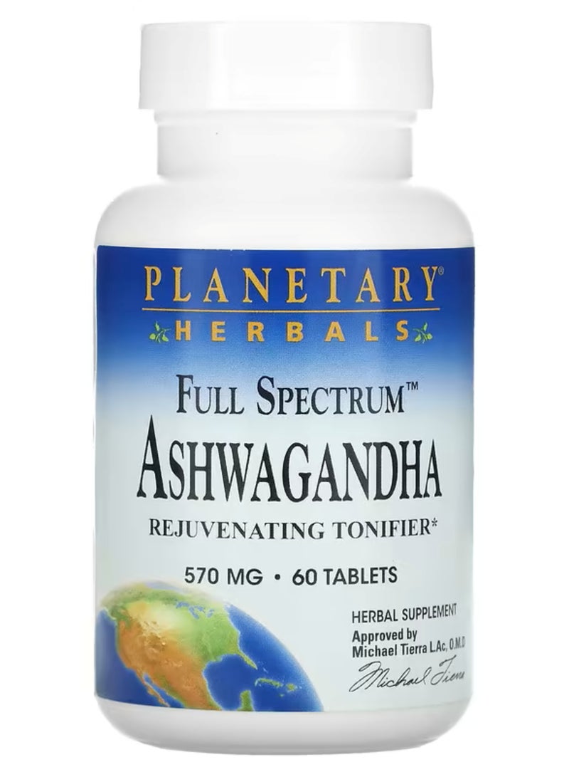 Planetary Herbals, Full Spectrum Ashwagandha, 570 mg, 60 Tablets - Image 1