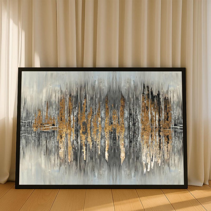 ماركتنا لوحة قماشية بتصميم تجريدي مع برواز مجوف مقاس (90×60) قطعة واحدة - Image 2