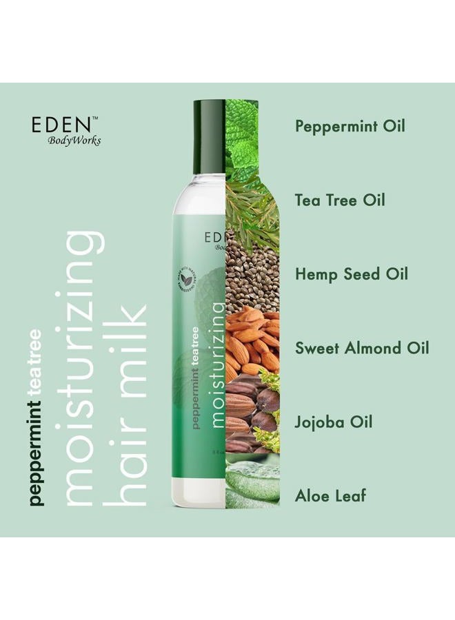 eden bodyworks Peppermint Tea Tree Hair Milk | 8 oz | Moisturize, Nourish, & Refresh Hair and Scalp - Packaging May Vary - Image 2
