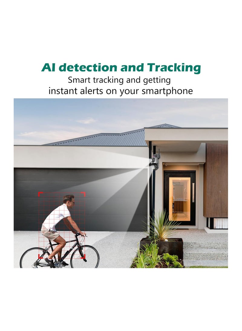 4K Security Camera Outdoor, Dual Lens PTZ Wireless Outside Cameras for Home Security with 64G SD card, IP66 Waterproof, AI Tracking, Light Alarm, Color Night, 2-Way Talk, 24/7 Record,SD/Cloud - Image 5