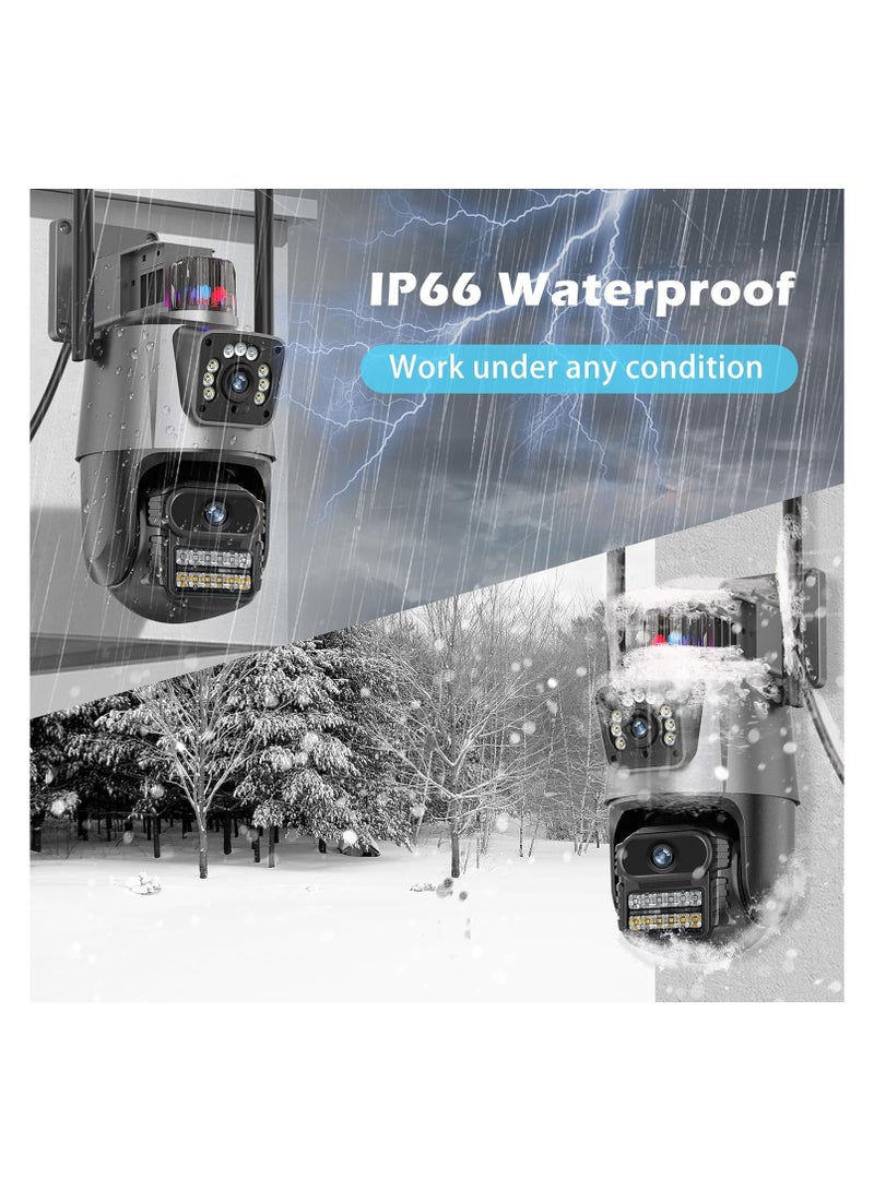 4K Security Camera Outdoor, Dual Lens PTZ Wireless Outside Cameras for Home Security with 64G SD card, IP66 Waterproof, AI Tracking, Light Alarm, Color Night, 2-Way Talk, 24/7 Record,SD/Cloud - Image 4