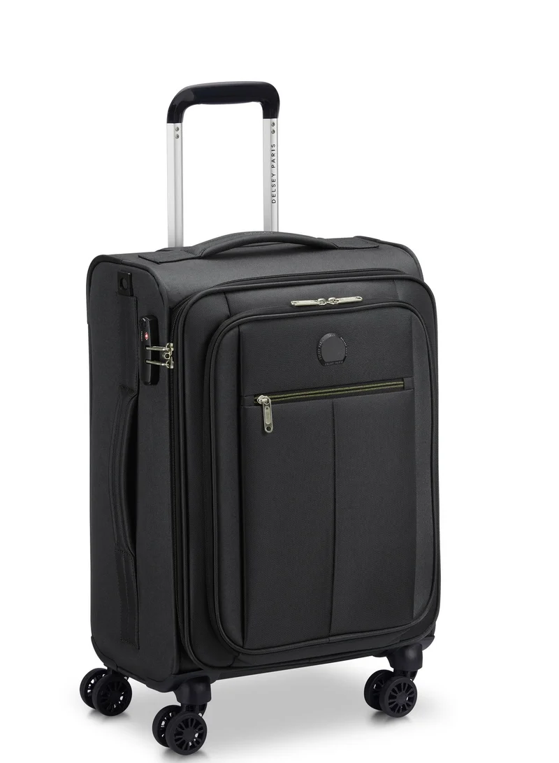 DELSEY Paris Pin Up 6 55cm Softcase 4 Double Wheel Cabin Trolley Case Black