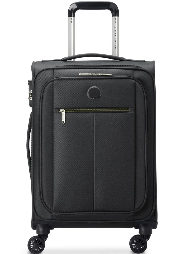 Pin Up 6 - Small 55 Cm Softcase 4-Double Wheeled Cabin Luggage Trolley Case - Black