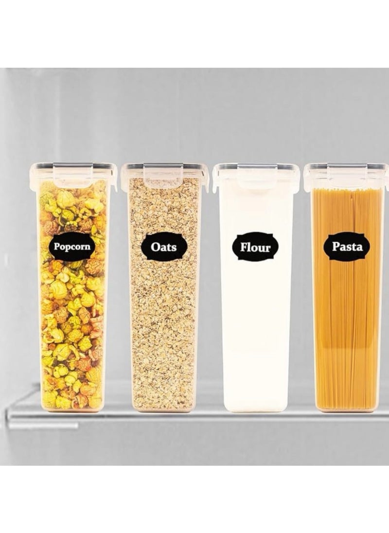 Generic - Food Storage Containers, 4-Pack Airtight Storage Container Set, Organiser&Cereal Storage Containers for Kitchen with Lids, Labels, PP Material Wet&Dry Use - Image 1