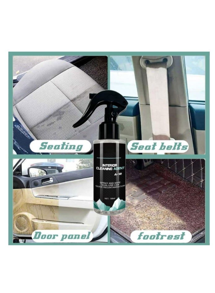 Car Roof Cleaner Portable Leather Cleaner with No Rinse - Leather Care Products for Steering Wheel, Dashboard, Automobile Seats, Car Roof, Doors, Center Console Helves 100ML - Image 5