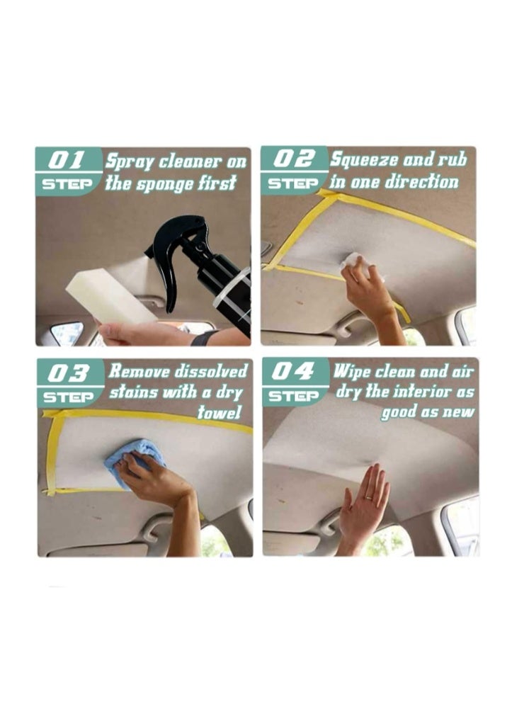 Car Roof Cleaner Portable Leather Cleaner with No Rinse - Leather Care Products for Steering Wheel, Dashboard, Automobile Seats, Car Roof, Doors, Center Console Helves 100ML - Image 4