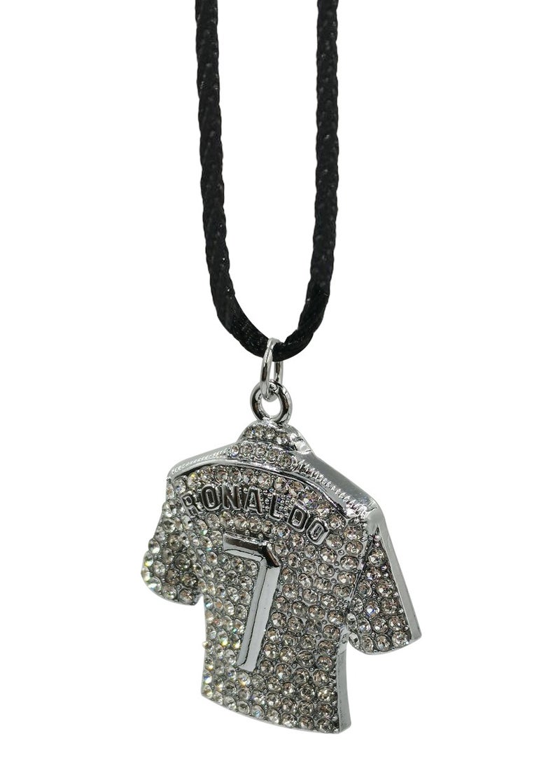 NMC Car Pendant Fancy Diamond Ronaldo Number 7  jersey Logo Fancy Pendant 1 Pcs Car Mirror Hanging Pendant Silver - Image 5