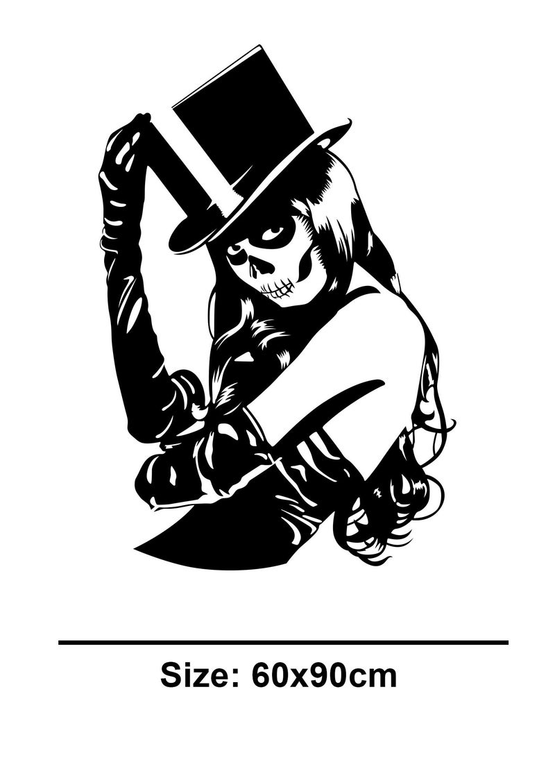 Spoil Your Wall Zombie Woman in Top Hat Wall Decal - Wall Arts Home Décor - Wall Sticker, 60x90 cm by Spoil Your Wall - Image 2