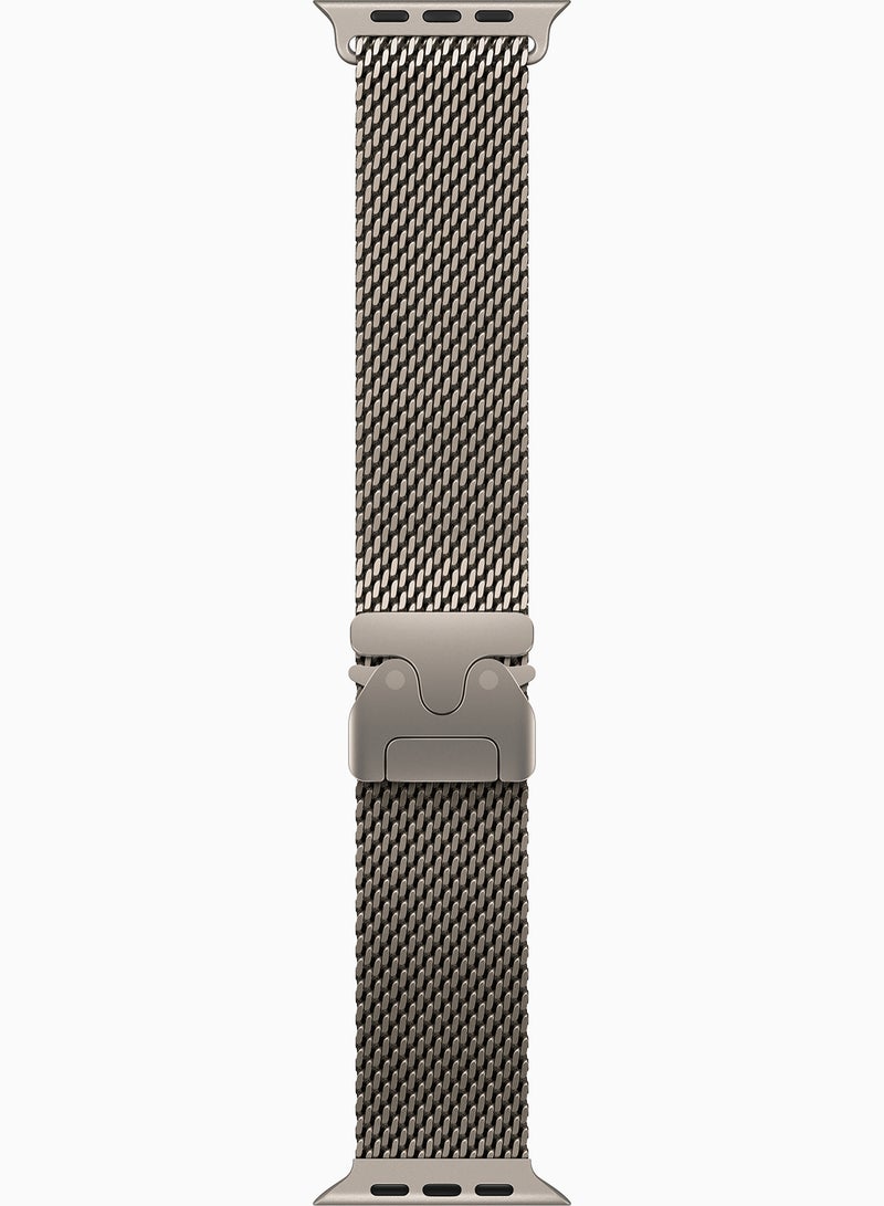 Apple Watch Ultra 3 GPS + Cellular 49mm (Middle East Version) Natural Titanium Case With Natural Titanium Milanese Loop - Medium - Image 3