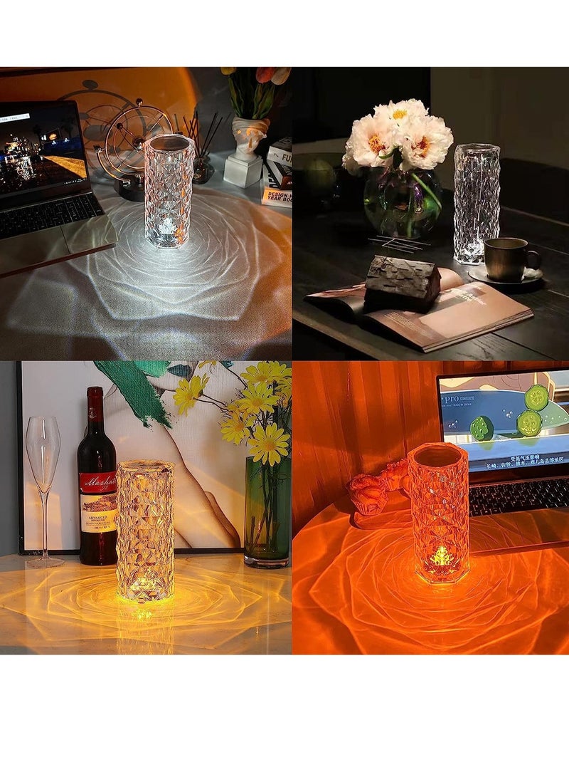Crystal Lamp,Crystal Lights Touching Control Rose Crystal Lamp with USB Port,16 RGB Color Changing Romantic Rose Diamond Table Lamp LED Night Light for Bedroom Living Room, Kids Room - Image 2