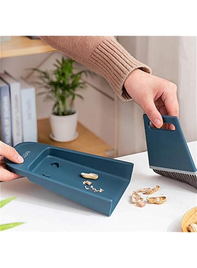 Dustpan Small Brush Hand Broom , Mini Dustpan Brush Nesting Tiny Cleanning Whisk Broom , Portable dusty Pan and Hand Broom for Home washing , Sofa , Desk ,  s Cage , Cat Litter etc(navy blue)  - Image 4