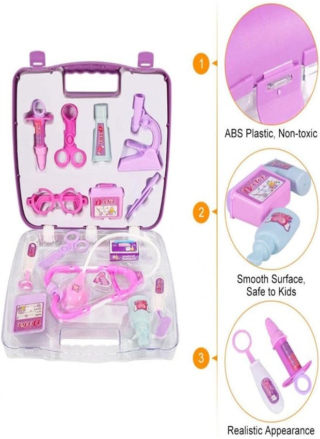 joyzzz - Kids Doctor Play Kit, 14 Pieces Pretend Play Doctor Set with Carry Case, Toy Medical Kit, Toddler Social Emotional Learning Toys for Toddlers and Kids - Image 1