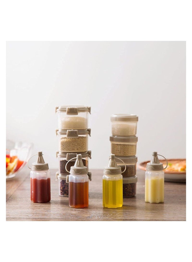 12 Pieces Mini Squeeze Bottles Sauce Seasoning Box Plastic Condiment Dressing Containers for Outdoor Barbecue Camping  - Image 2