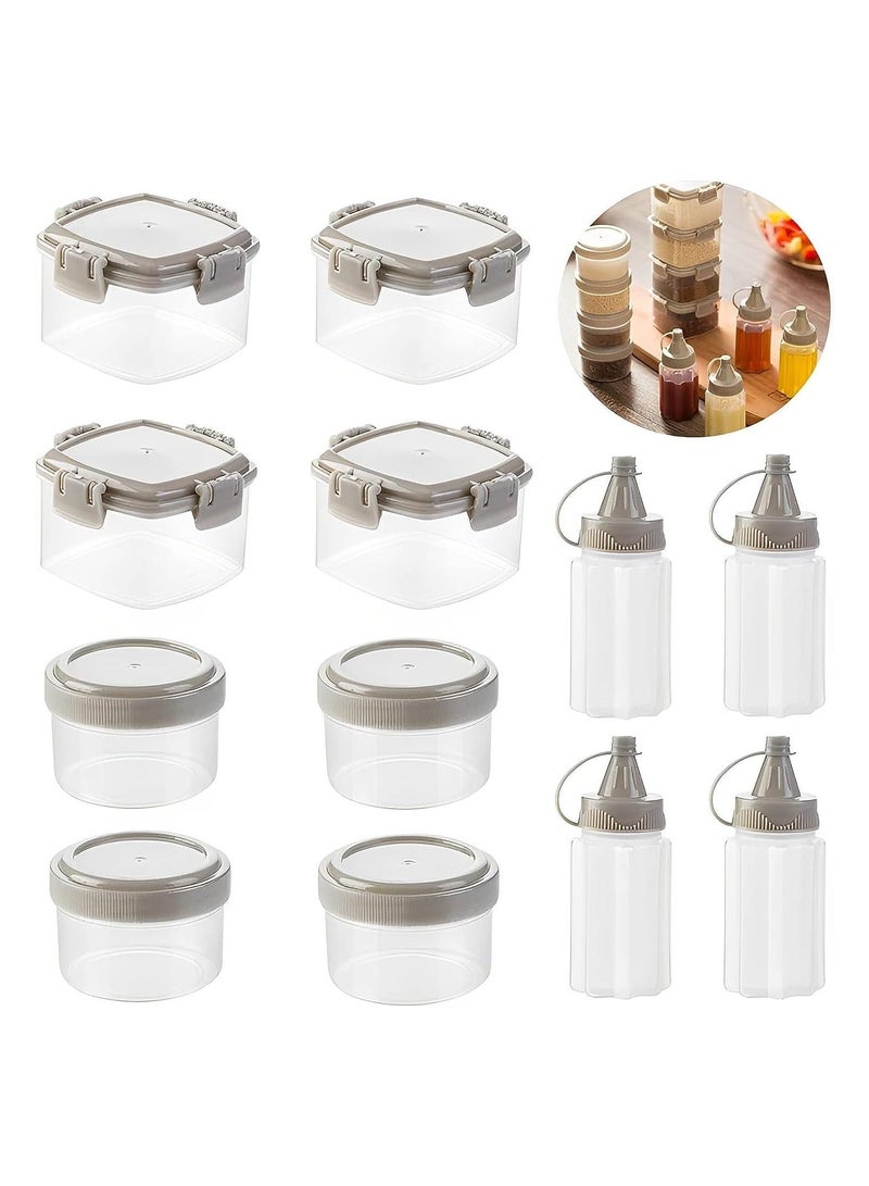 12 Pieces Mini Squeeze Bottles Sauce Seasoning Box Plastic Condiment Dressing Containers for Outdoor Barbecue Camping  - Image 1