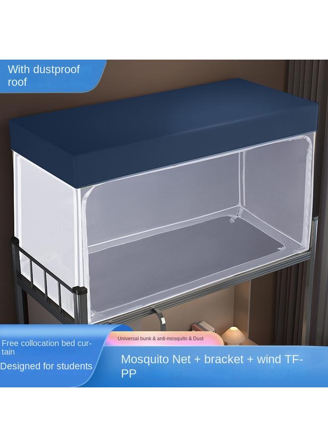 Bluejw Student Dormitory Mosquito Net Factory Spread Mosquito-proof Dust-proof Anti-fall Bracket Three-door Shading Curtain Bedroom 1 Meter 2 Beds - Image 2