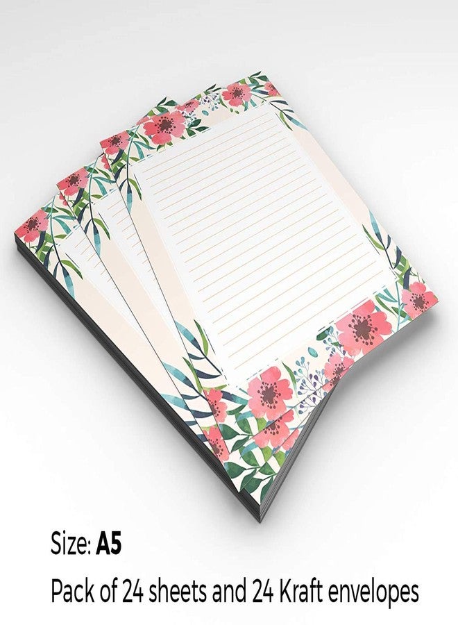 alterEgo Letter Stationery Paper for Writing Poems; Lyrics and Letters with Kraft Envelopes (Seashell Peach) - Image 2