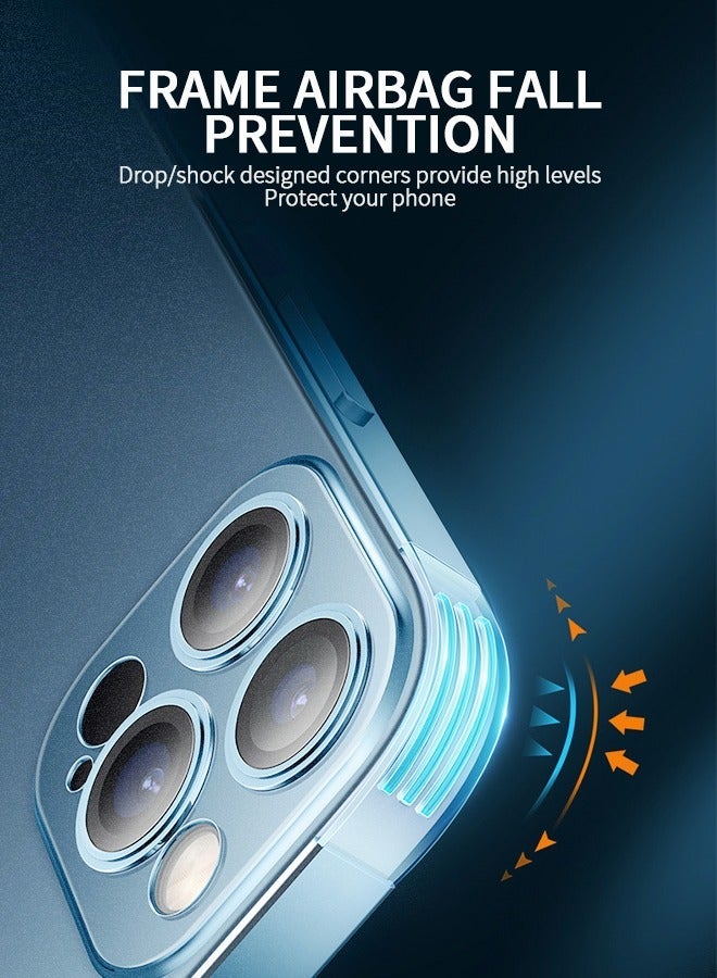 جرويك Case Compatible with iPhone 14 Pro 6.1 Inch, Aluminum Frame Metal Bumper Slim Hard Clear Back Cover Full Protective Cool Design - Image 2