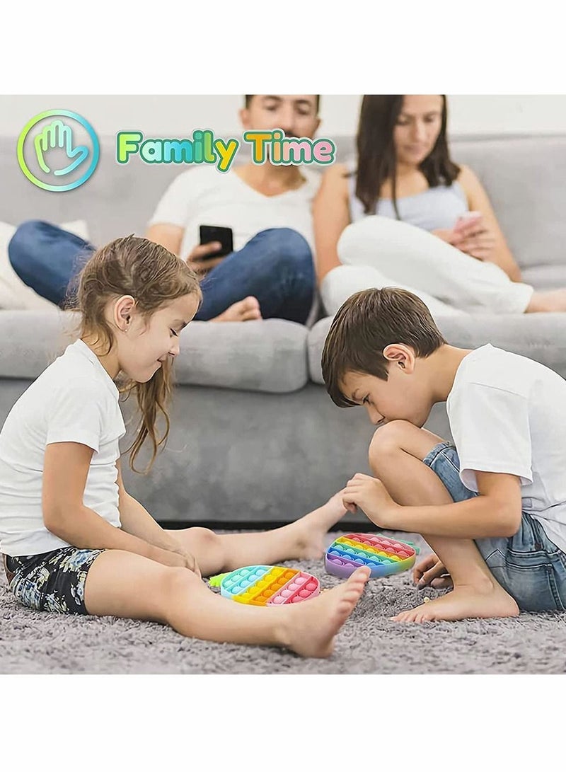 Y&D 2 Pcs Rainbow Fruit Push Popping Bubble Its Sensory Fidget Toy, Autism Special Learning, Food Grade Silicone, Anxiety Stress Relief Squeeze Toy (Pineapple+Strawberry) Brand: DELFINO - Image 3