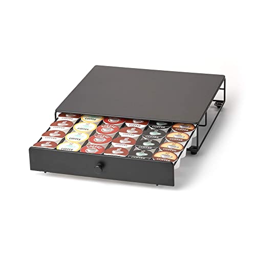 Nifty Solutions Nifty Rolling Coffee Pod Drawer – Black Finish, Compatible with K-Cups, 36 Pod Pack Holder, Compact Under Coffee Pot Storage Drawer, Slim Home Kitchen Counter Organizer - Image 1