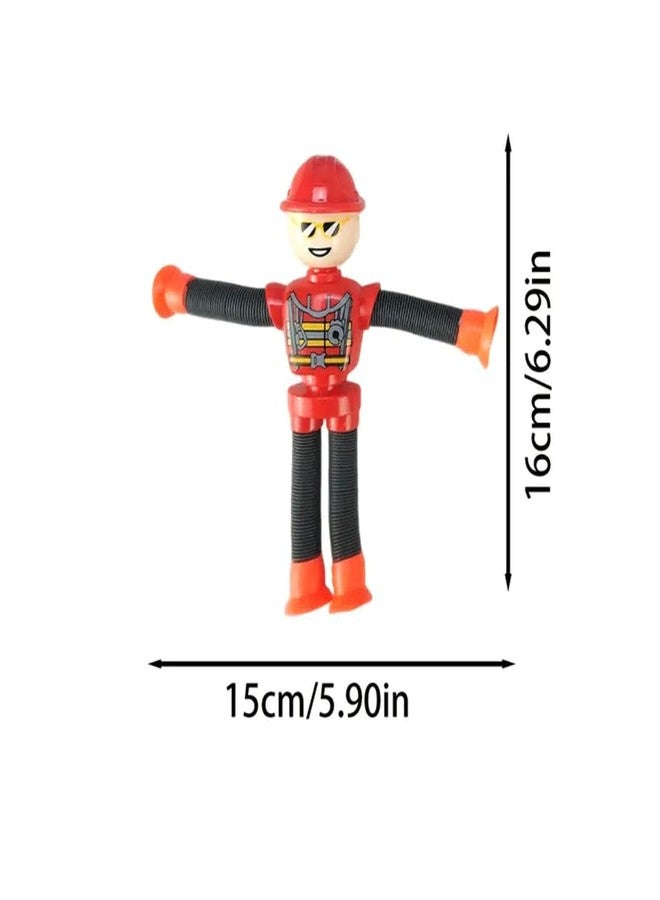 Zinnia Telescopic Suction Cup Giraffe Toy, Stretchy Pop Tubes Fidget Sensory Toys for Boys & Girls, Snow Ball, Boys, Shape Changing Robot & Giraffe Suction Pop Tube Toy for Kids (Boy Pack of 5) - Image 5