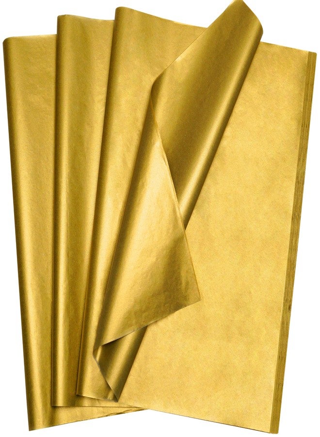 Bobobag 100 Sheets 14"X20" Metallic Gift Wrapping Gold Tissue Paper Bulk for Christmas, Mother's Day, Birthday Gift Bags Packaging Craft - Image 1