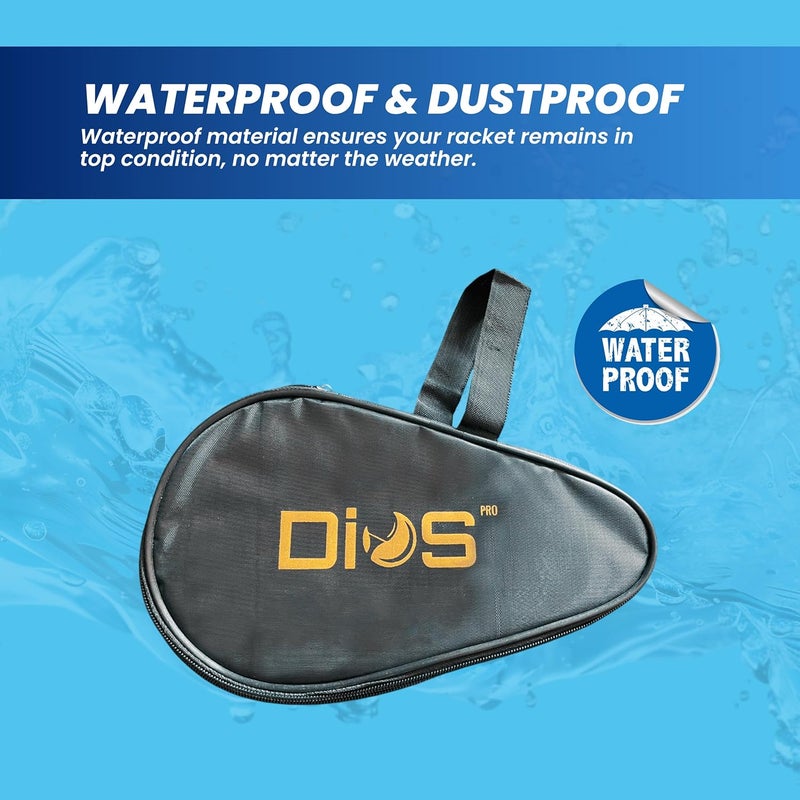DIOS PRO TT Racket Case - (300 Grams, 28x18 cm) Made with Premium Design and Sturdy Fabric | Stylish tt Racket Cover, Anti Scratch Table Tennis Bag | Table Tennis Gift - Image 4