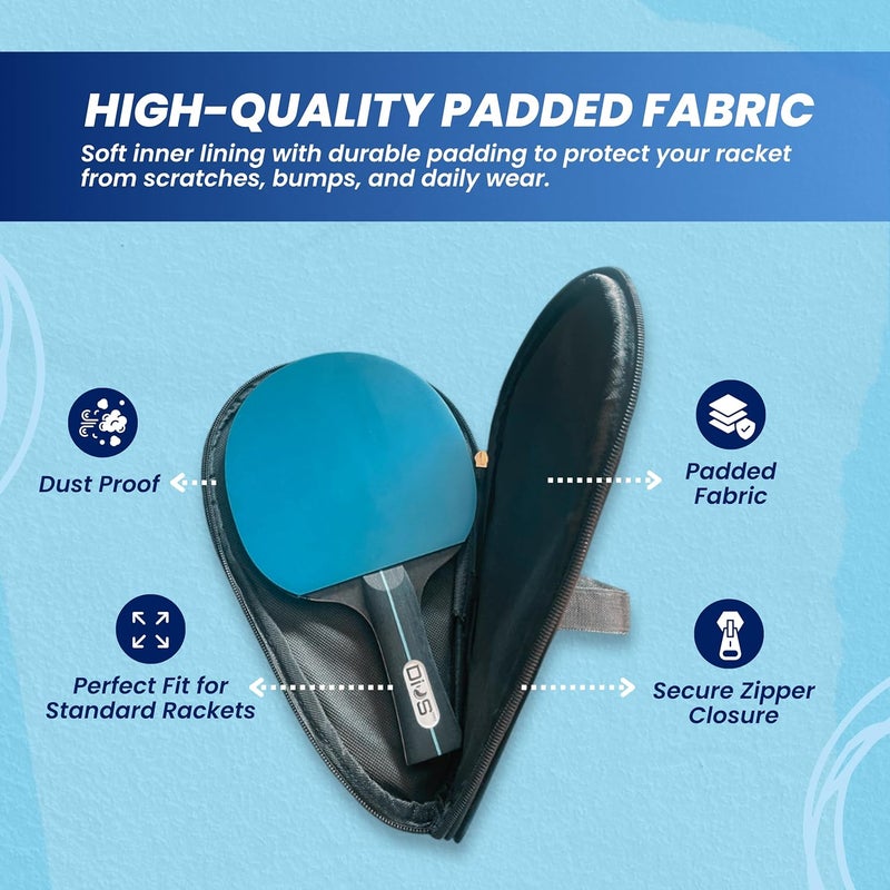DIOS PRO TT Racket Case - (300 Grams, 28x18 cm) Made with Premium Design and Sturdy Fabric | Stylish tt Racket Cover, Anti Scratch Table Tennis Bag | Table Tennis Gift - Image 2