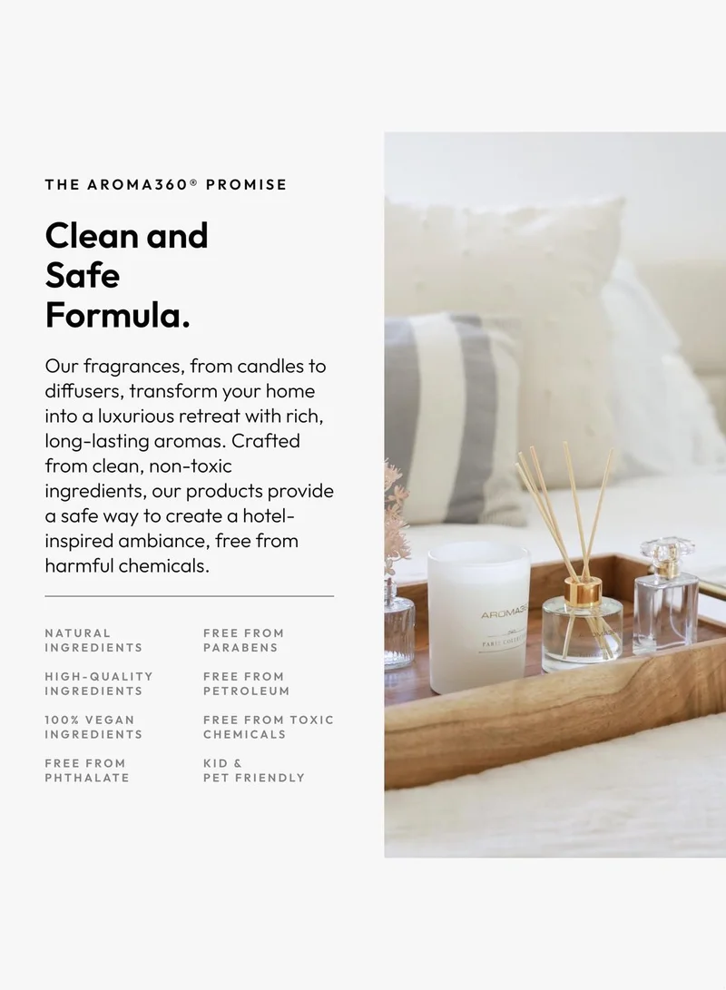 Aroma360  Dream On - Paris Collection - 3 Piece Set - Scented Candle, Reed Diffuser & Room Spray - Bright White Tea, Sweet Vanilla, & Earthy Cedar  | Best Price UAE