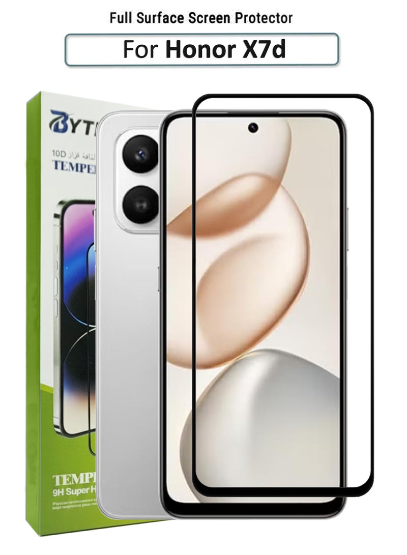 BYTER For Honor X7d - Tempered Glass Screen Protector - Delicate Touch , Higher Transparency , Easy to Install ,Anti-scratch and Bubble-free Screen Protector - Black - Image 1