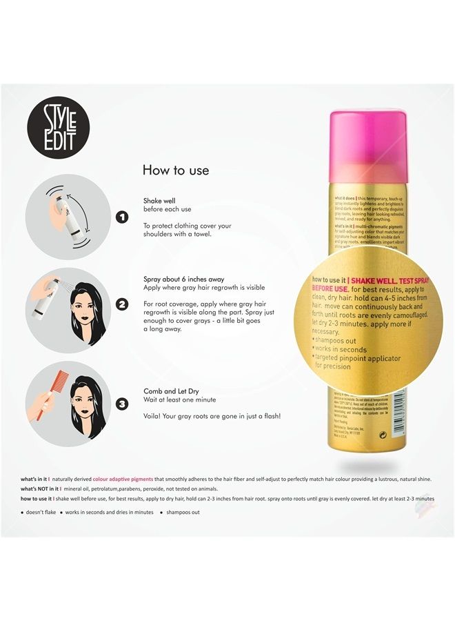 Style Edit DARK BLONDE Root Concealer Touch Up Spray | Instantly Covers Grey Roots | Professional Salon Quality Cover Up Hair Products for Women| 4 Ounce (Pack of 1) - Image 2