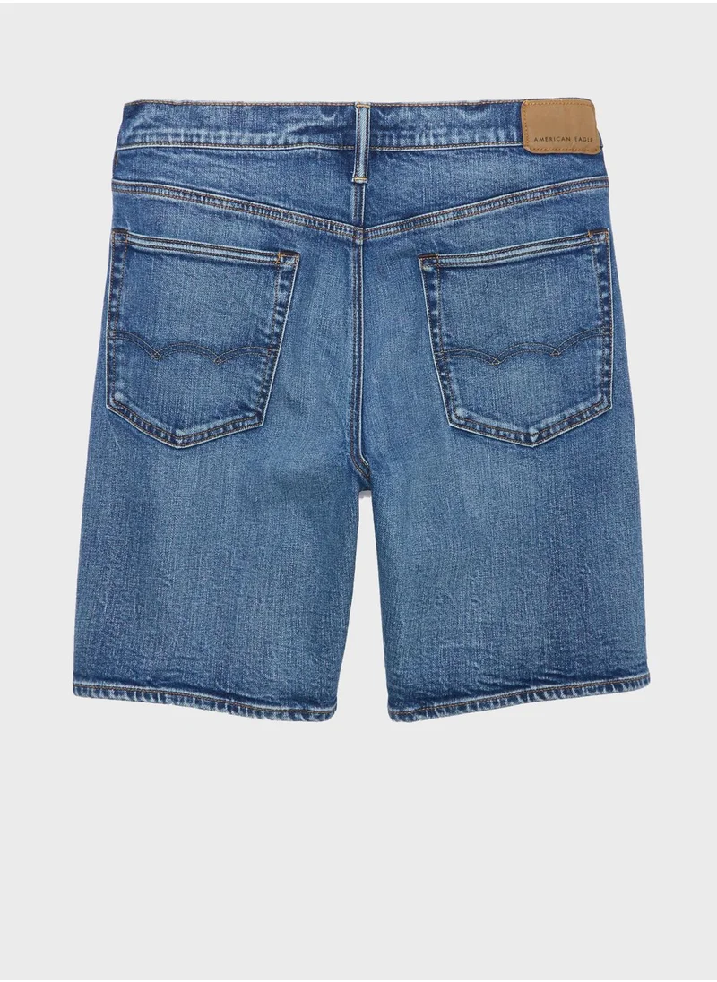 امريكان ايجل Mid Wash Denim Shorts